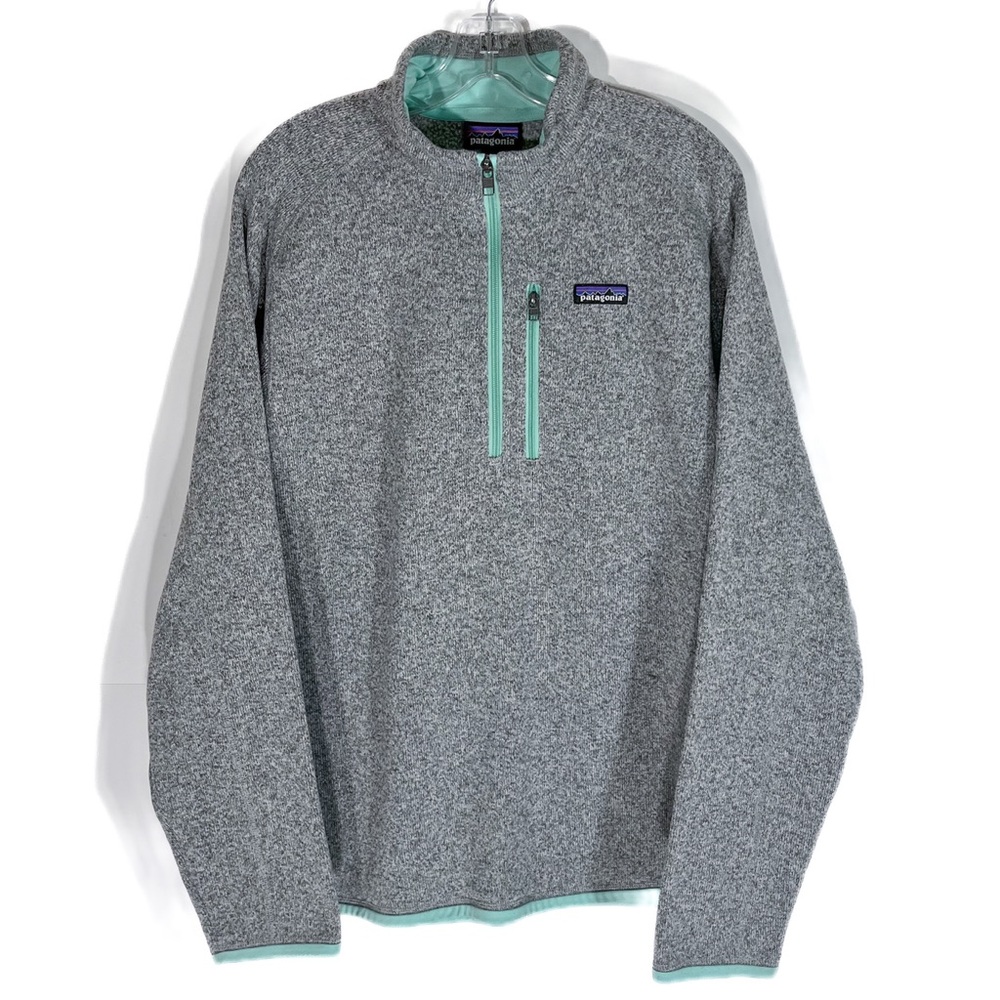 Patagonia Men’s Better Sweater 1/4 Zip Fleece Pullover Men Large Gray Mint 25523